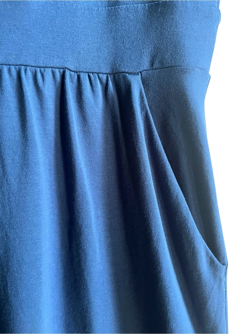 L.L.Bean Easy Cotton Fit & Flare Dress Medium Blue Pockets - Picture 8 of 16
